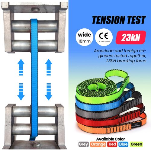 CAPARK 18MM Nylon Climbing Slings Runners 23 kN Strong Webbing Straps for Rock Climbing, Rappelling, Swing, Yoga Hammock etc (2PCS Blue, 48inch/120cm)