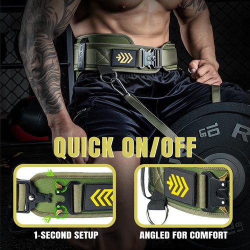 MANUEKLEAR 2-in-1 Weightlifting Belt & Dip Belt with 36.7 IN Rope, Double-Layer Weight Lifting Belts, Powerlifting Gym Weighted Belt for Pull Up Squat