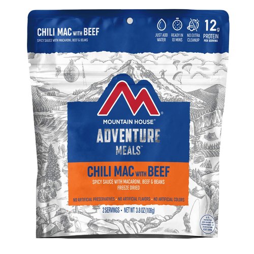 Mountain House Granola with Milk & Blueberries | Freeze Dried Backpacking & Camping Food | 2 Servings & Chili Mac with Beef | Freeze Dried Backpacking & Camping Food | 2-Servings