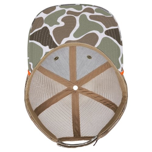 BASSDASH Camo Rope Trucker Hat Adjustable Embroidered Baseball Cap Mesh Back for Duck Deer Hunting Fly Fishing Camping