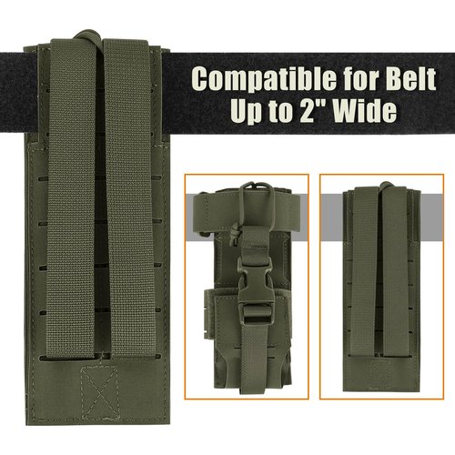 Molle Raido Pouch Tactical Radio Holster Holder Military Heavy Duty Pouches Bag for Two Ways Walkie Talkies Adjustable Storage Nylon Holders