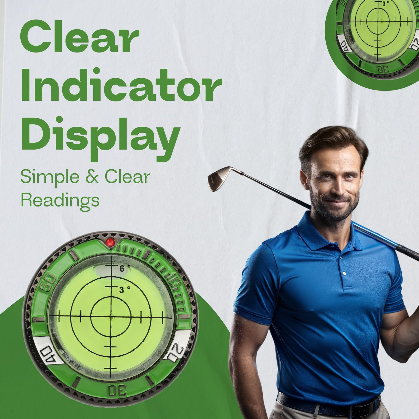 Golf Green Reader – Ball Marker with High-Precision Bubble Level & Hat Clip – Putting Training Aid & Golf Accessories Gift for Men