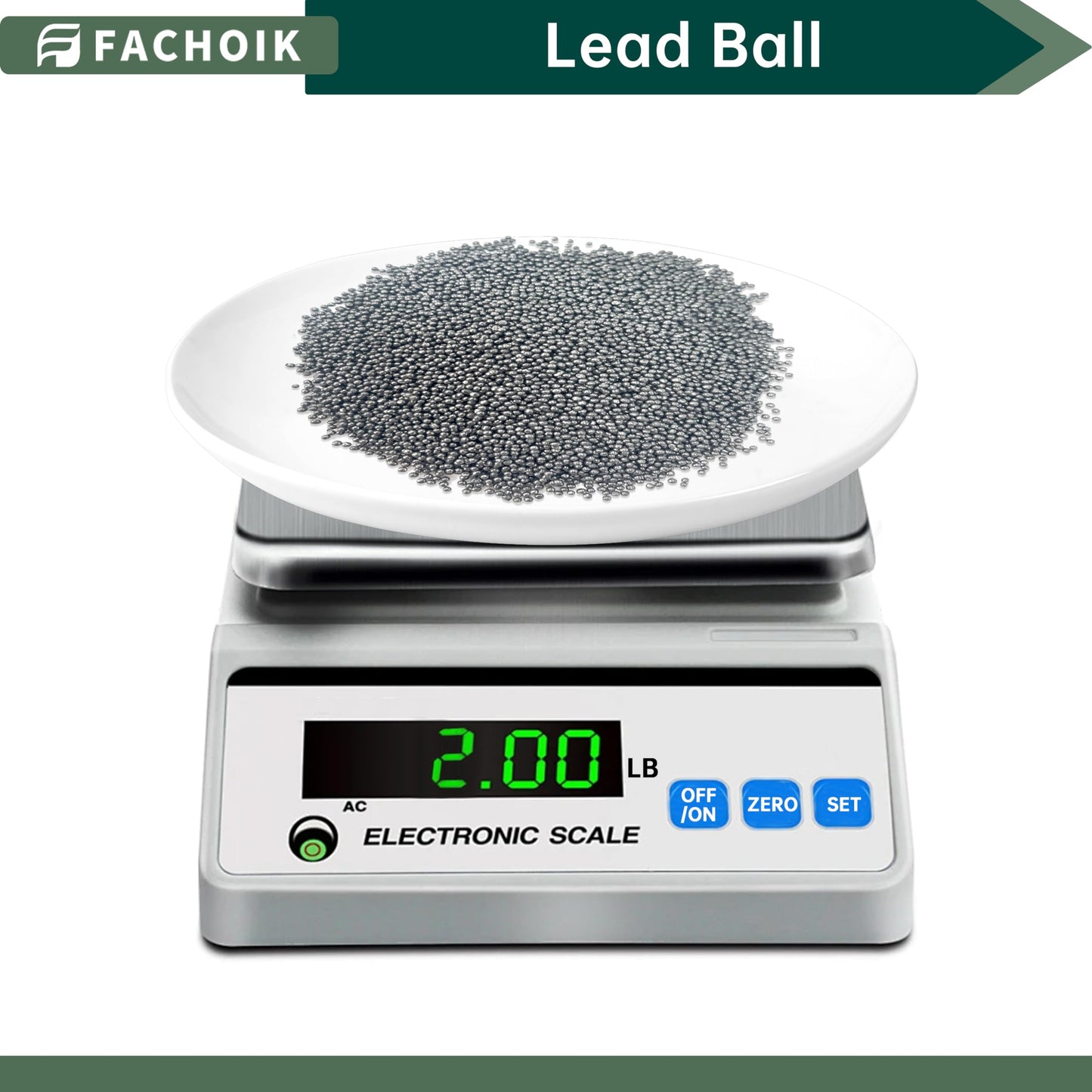 Fachoik Lead Shot Balls 99.9% Pure (2.4mm) for Slingshot Ammo, Consistent Weight(2, Pounds)