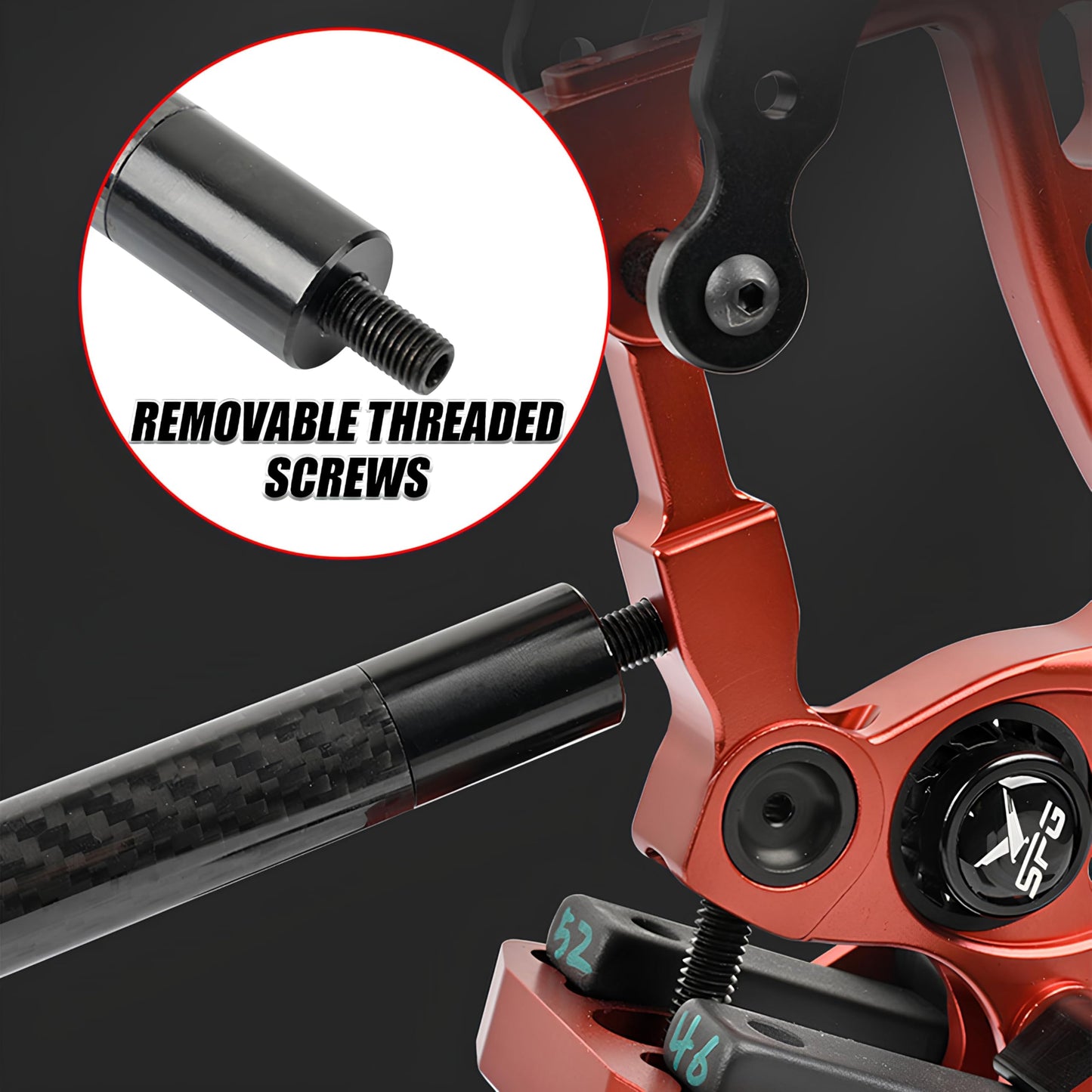 FENJANER Archery 8″ Bow Stabilizer- Carbon Fiber Bow Balance Bar with Damping System for Compound/Recurve Bow Hunting Archery Accessory Equipment (8 Inch)