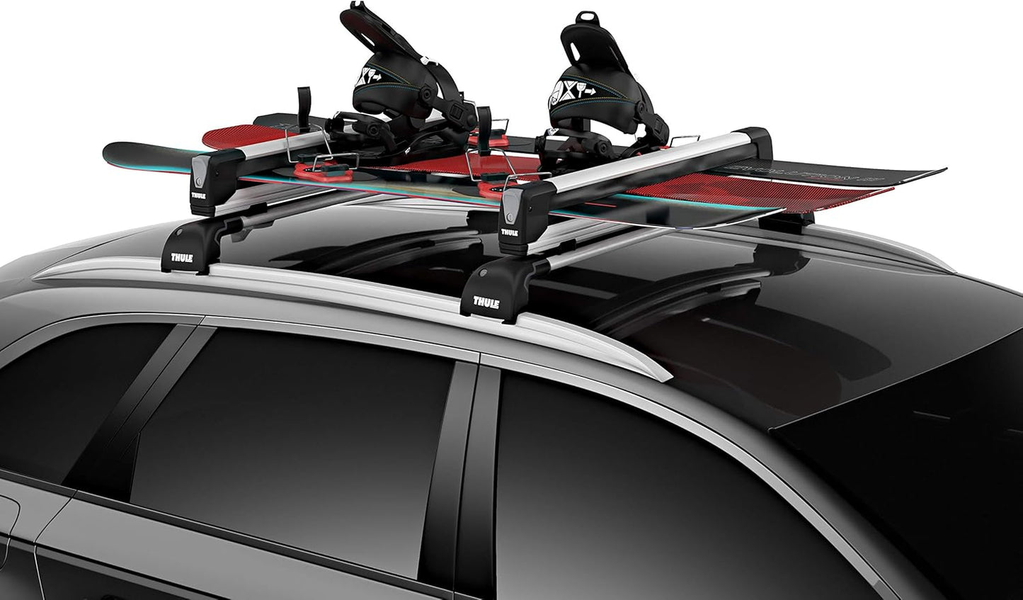 Thule SnowPack Ski/Snowboard Rack, Large (6 Pr/4 Boards), Black