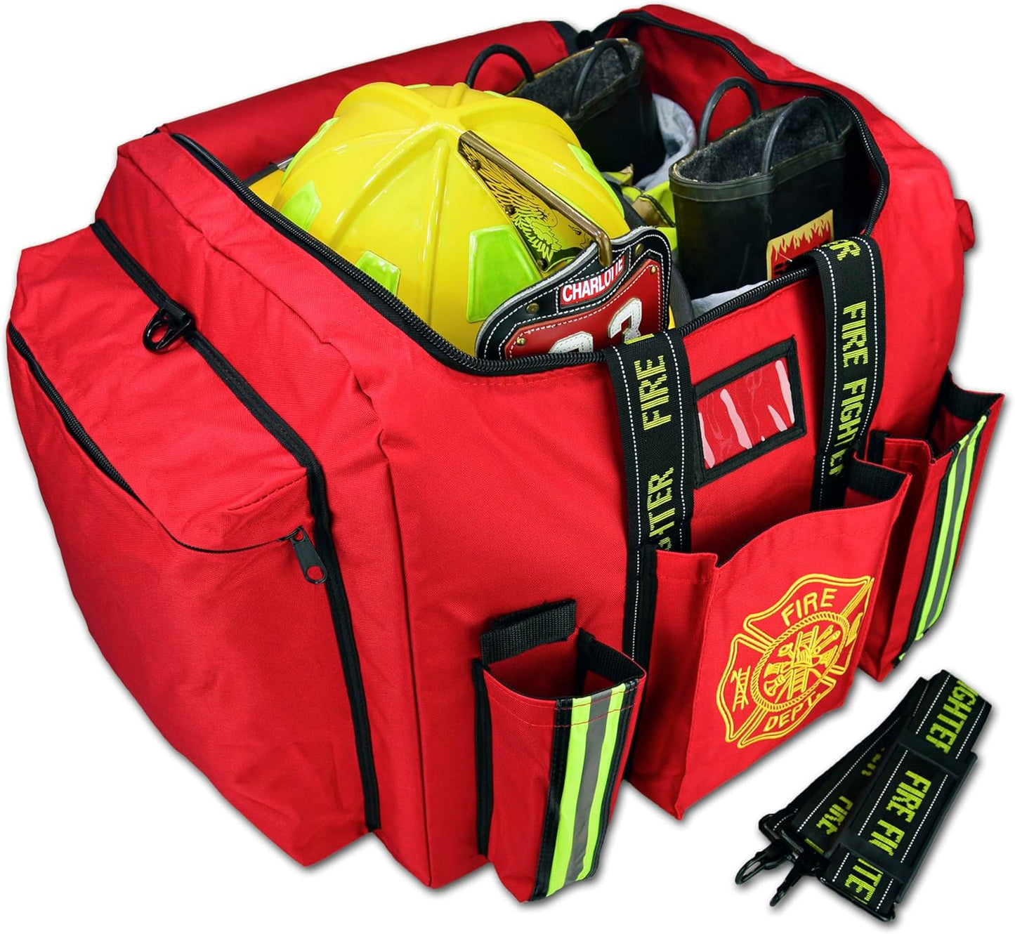 Lightning X Products Premium XL Step-In Turnout Gear Bag With Shoulder Strap & Front Pockets - Red