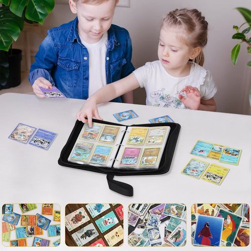 Bebomne Baseball Card Binder Holder 480 Pockets with 60 Removable Sleeves, Portable Sports Trading Cards Binder Album Collector Organizer Protectors with Zipper,Waterproof
