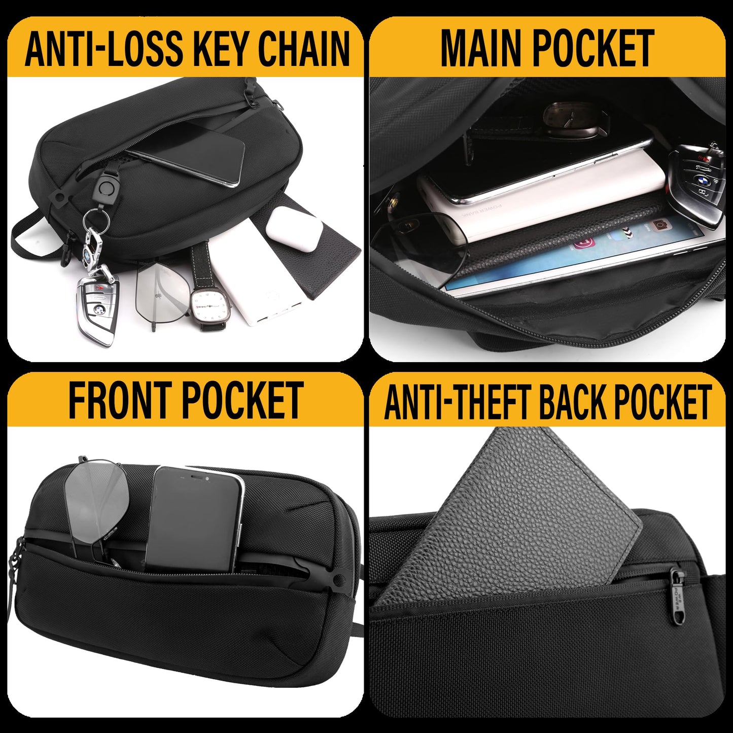 Adjustable Sling Bag for Men Women with Anti-theft Zipper,Multipurpose Crossbody Bags Chest Waist Belt,Water Resistant Fanny Pack Shoulder Hip Pack for Travel,Cycling,Work, Sport,Camo Green