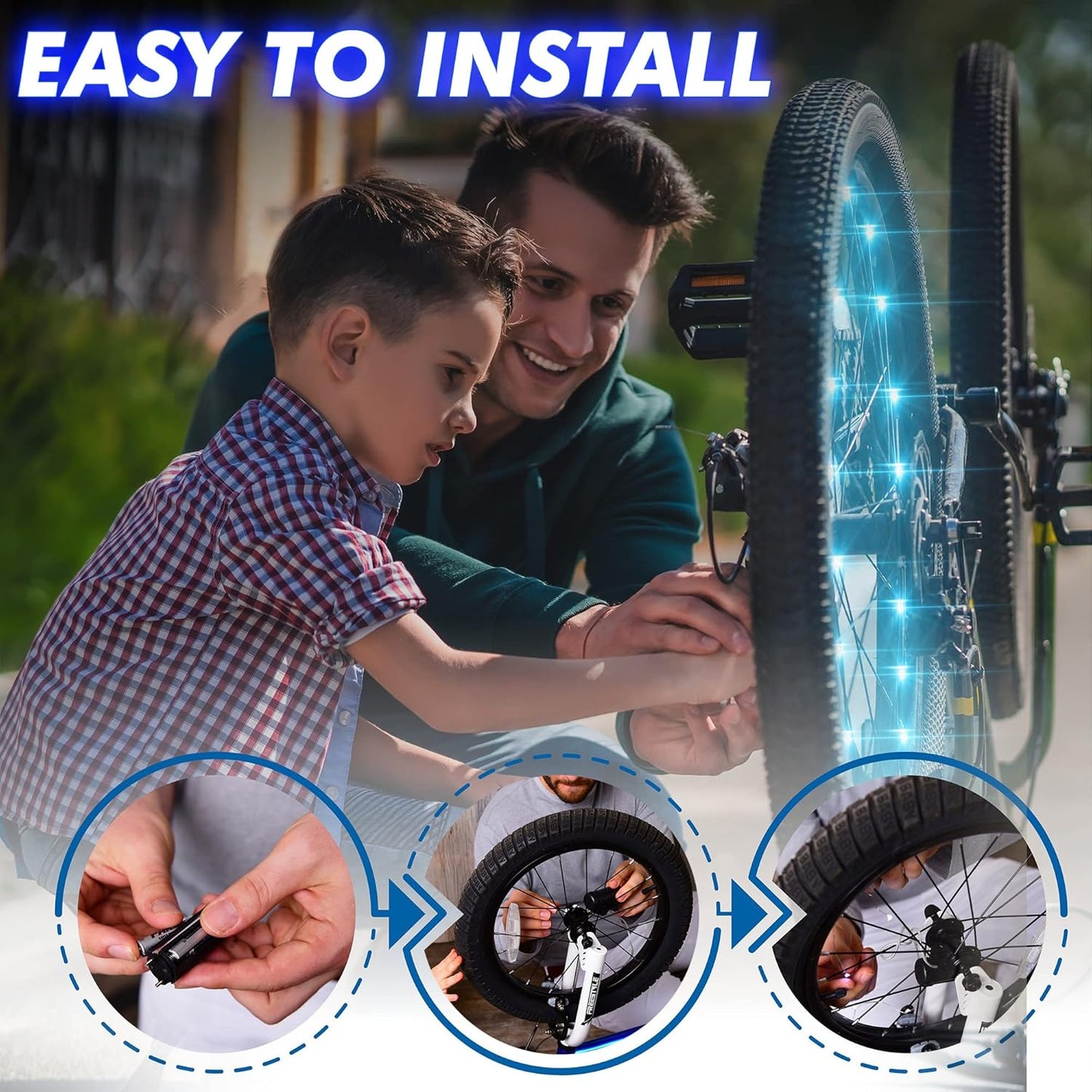 Activ Life LED Bike Wheel Lights with Batteries Included, Get 100% Brighter and Visible from All Angles for Ultimate Safety & Style (1 Tire Pack, Multicolor)