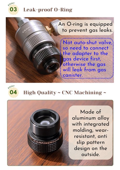 CAMPINGMOON Camping Canister Propane Gas Stove Grill Adapter, Input: EN417 Lindal Valve Canister, Output: CGA 600 Connection BKZ20 (Black CGA 600 Adapter)