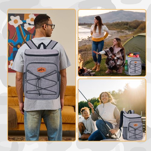 Cooler Backpack Large Insulated Leak Proof Lunch Backpack Portable Lightweight Cooler Bag for Travel Hiking Camping Men Women