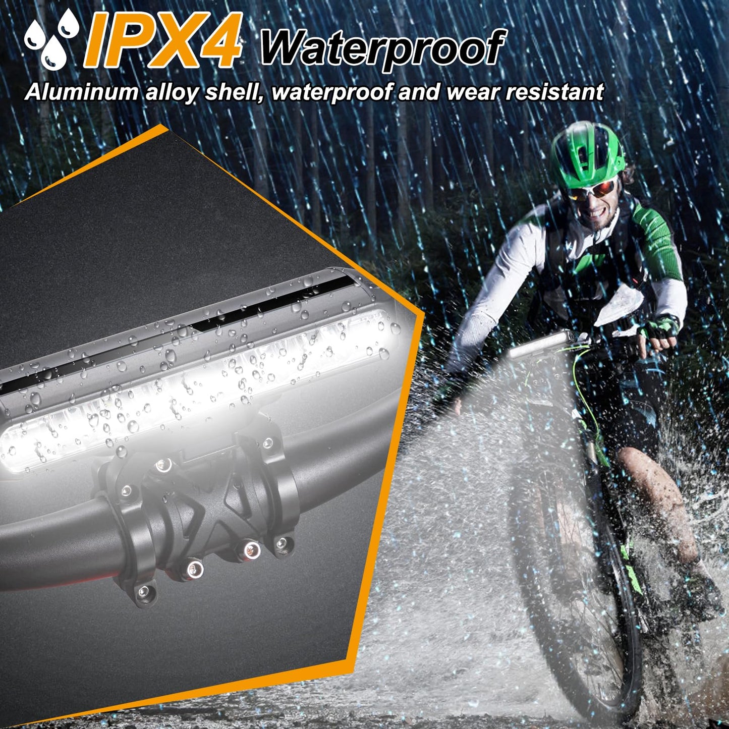 AKALATE Super Bright Bike Lights for Night Riding, 8000mAh USB Rechargeable Bicycle Light Front, 4 Modes Mountain Bike Headlight with Power Bank Function, IPX4 Waterproof, Wide Range, 2600 Lumen