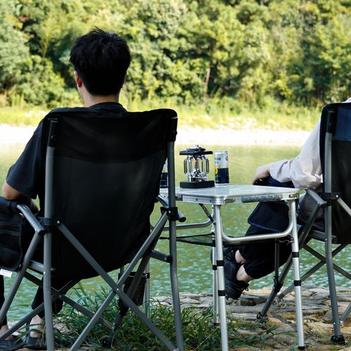Byliable Small Folding Table 2FT Lightweight Portable Aluminum Camping Table for Picnic and Camping Mini Foldable with Adjustable Extended Height,Silver