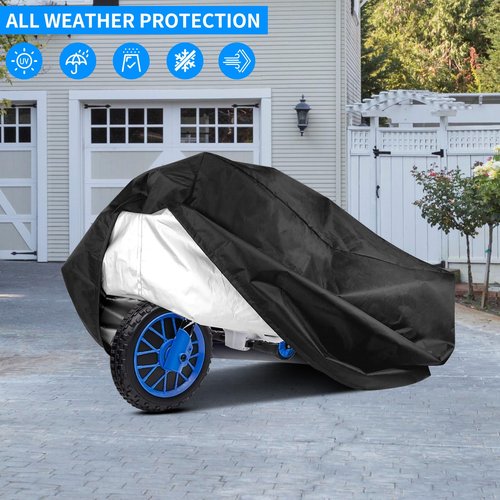 MUTUSHI Kids Motorcycle Bike Cover Heavy Craft Oxford Fabric Preschool Motorcycle Cover Waterproof Dustproof and UV Resistant 41" L x 25" W x 33" H Black