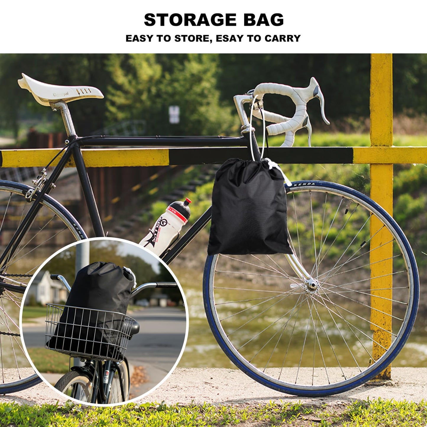 Favoto Bike Cover Waterproof Outdoor Storage for 1 or 2 Bikes Bicycle Cover Heavy Duty Rain Sun UV Dust Wind Proof with Storage Bag Bike Tarp for EBike Mountain Road City Bike, Black