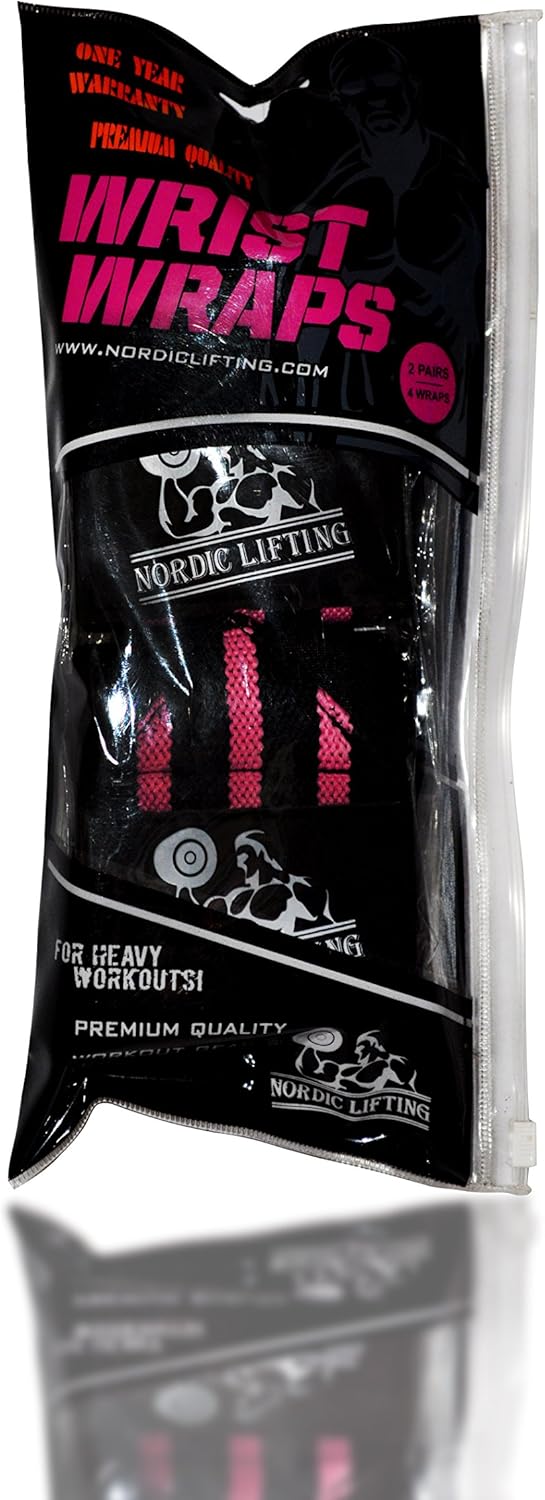 Nordic Lifting Wrist Wraps (2 Pairs) – Wrist Straps suitable for Weightlifting, Powerlifting, CrossFit – For Men & Women – Gym Support Gear