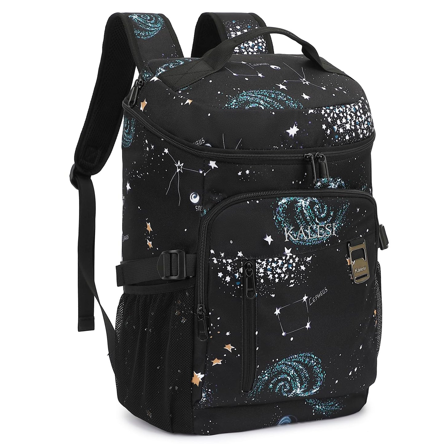 Kalesi Cooler Backpack 36 Cans Lightweight Insulated Backpack Cooler Leak-Proof Travel Camping Lunch Backpack Outdoor Cutlery Backpack for Men and Women (B-Starry Sky)