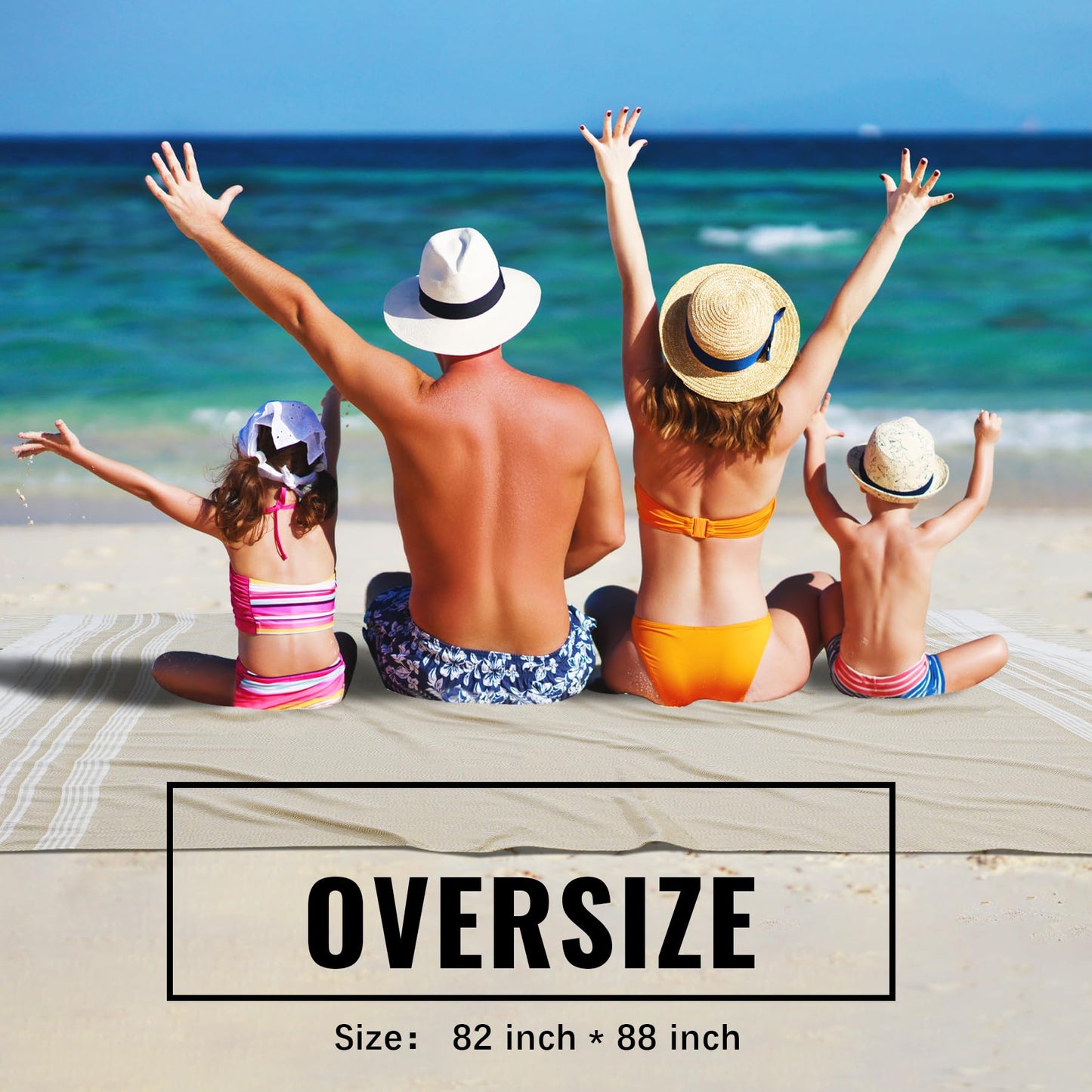 Extra Large Picnic Blanket Outdoor Turkish Beach Towel Camping Blanket ark Stadium Outside Festival Grass Hammock Grounding Rugs Lightweight Mexican Serape Floor Patio Baja Cobijas Mexicanas Para Mesa