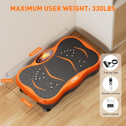 CFBF Vibration Plate Exercise Machine, Whole Body Workout Vibration Fitness Platform Machine for Lymphatic Drainage, Waver Vibrating Plate Machine for Weight Loss Shaping, 99 Levels, Resistance Bands