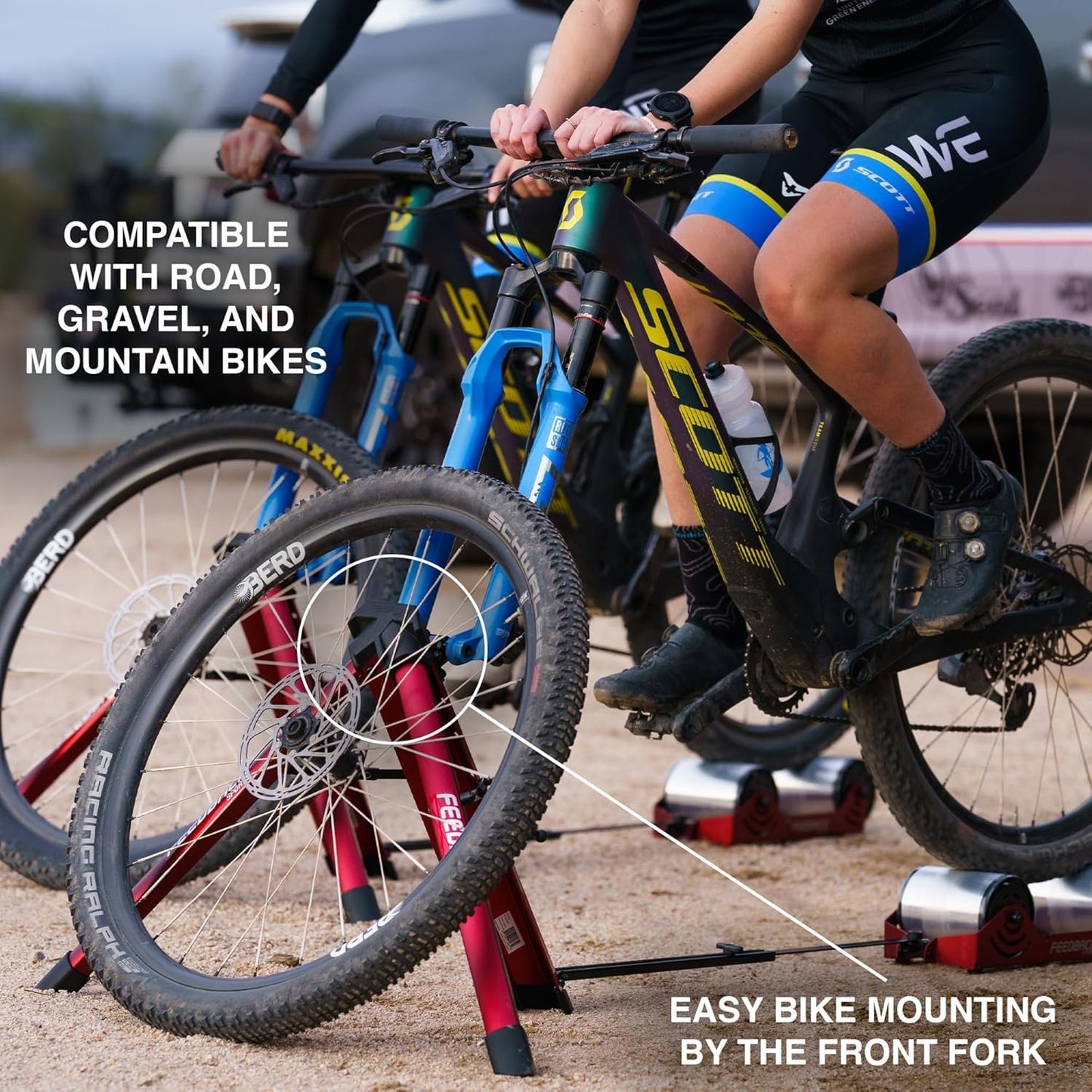 FEEDBACK SPORTS | Omnium Lightweight and Portable Bike Trainer | for 16” to 29” Wheels | Travel Bag Included