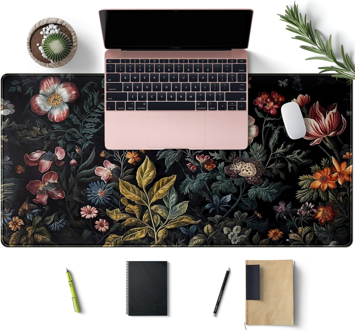 Japanese Desk Mat Riverside Full Moon Desk Pad Black Red Large Mouse Pad Gaming Mousepad Extended XXL Keyboard Pad 31.5 x 15.7 in Laptop Computer Mouse Keyboard Mat for Office Desk Decor