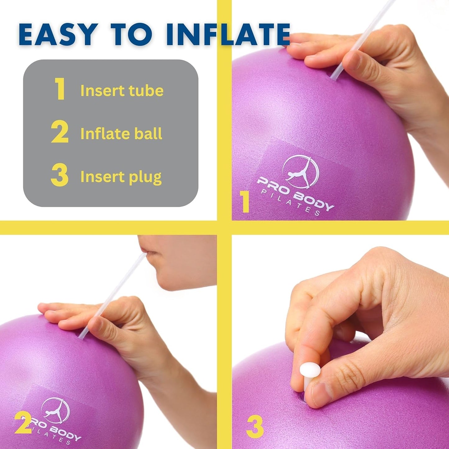 9-Inch ProBody Pilates Exercise Ball - Stability, Yoga, Core & Therapy Workout
