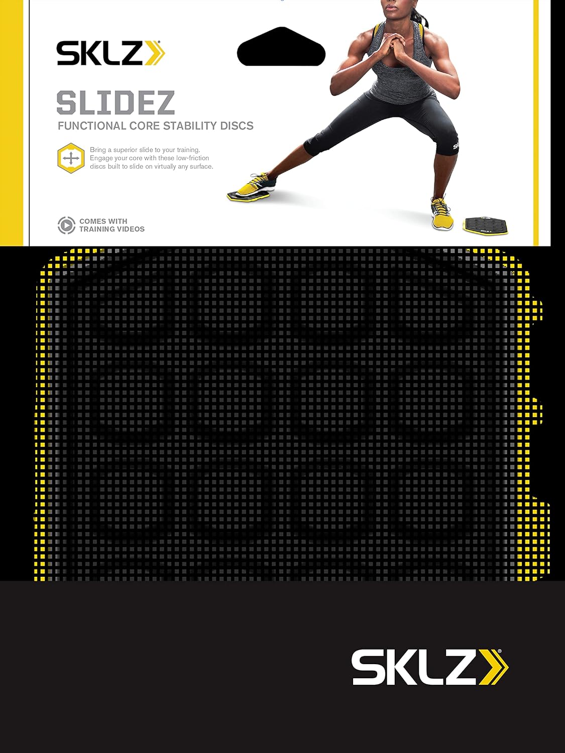 SKLZ Dual-Sided Exercise Glider Discs for Core Stability - Hands & Feet, Yellow