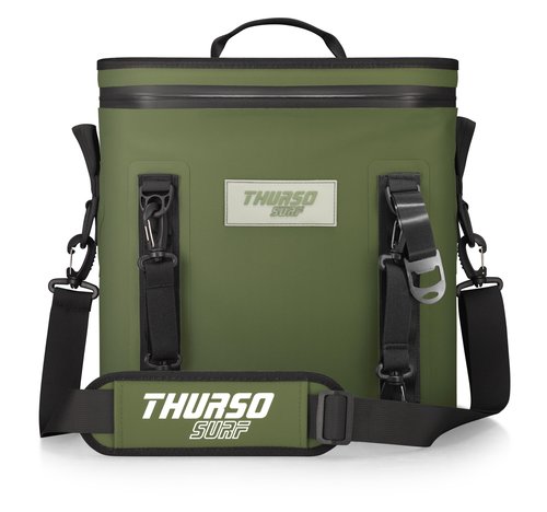 THURSO SURF Soft Cooler 24 Can Portable Ice Cooler Bag — 48 hr Insulation Leakproof & Airtight Waterproof Zipper Floating Beach Cooler for Travel Camping Kayak Paddleboard (Olive)