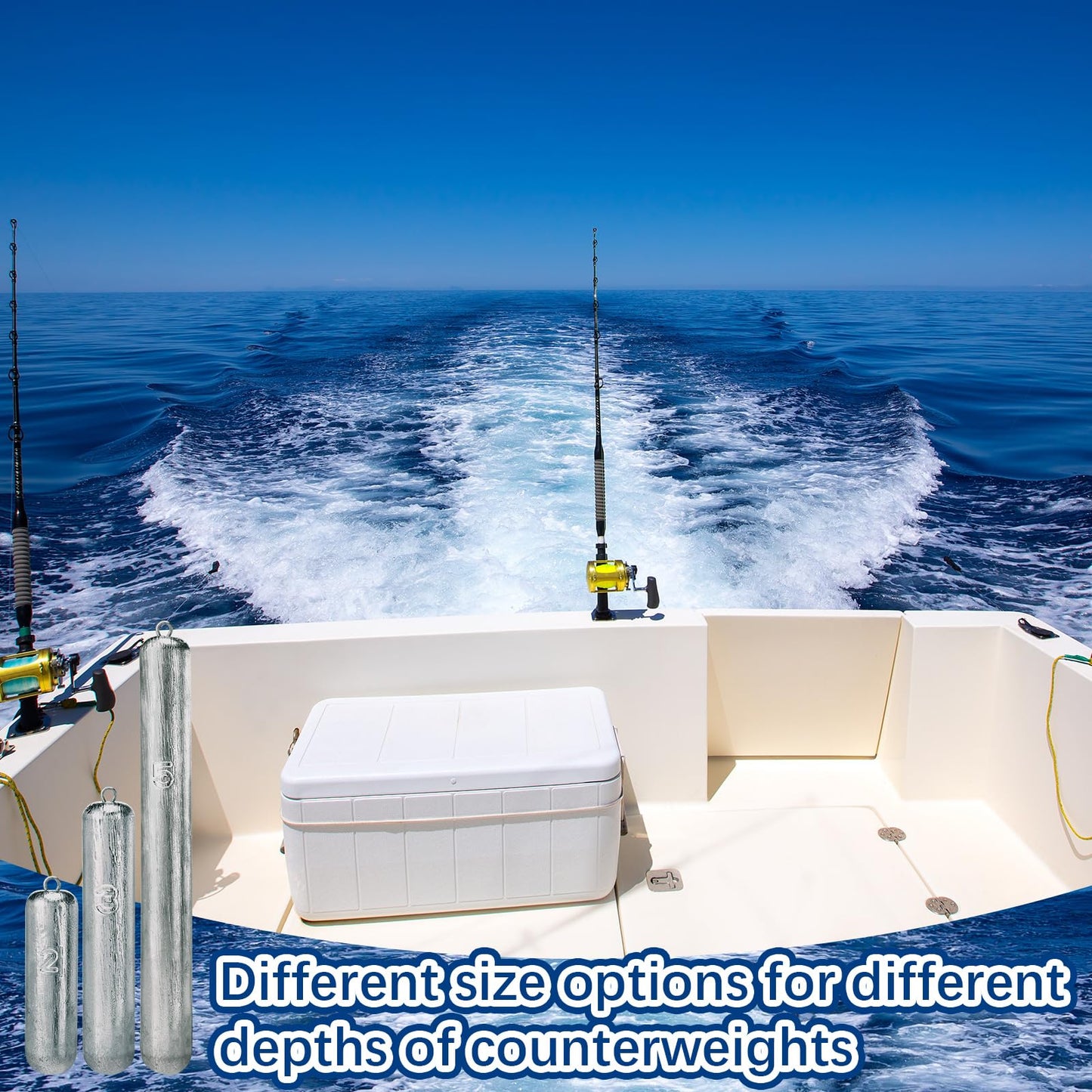 Gemscream Deep Drop Fishing Weight Metal Fishing Weights Drop Shot Weights Fishing Sinkers Drop Shot Weight for Saltwater Freshwater Fishing (2 lb)