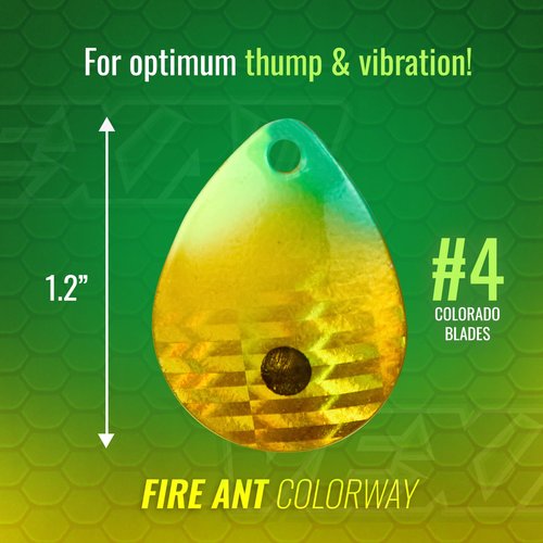 Vexan Glow Walleye Spinner Rig – Worm Harness with Live Bait Rig for Walleye Fishing, Crawler Harness and Fishing Lures (4-Count, Fire Ant)