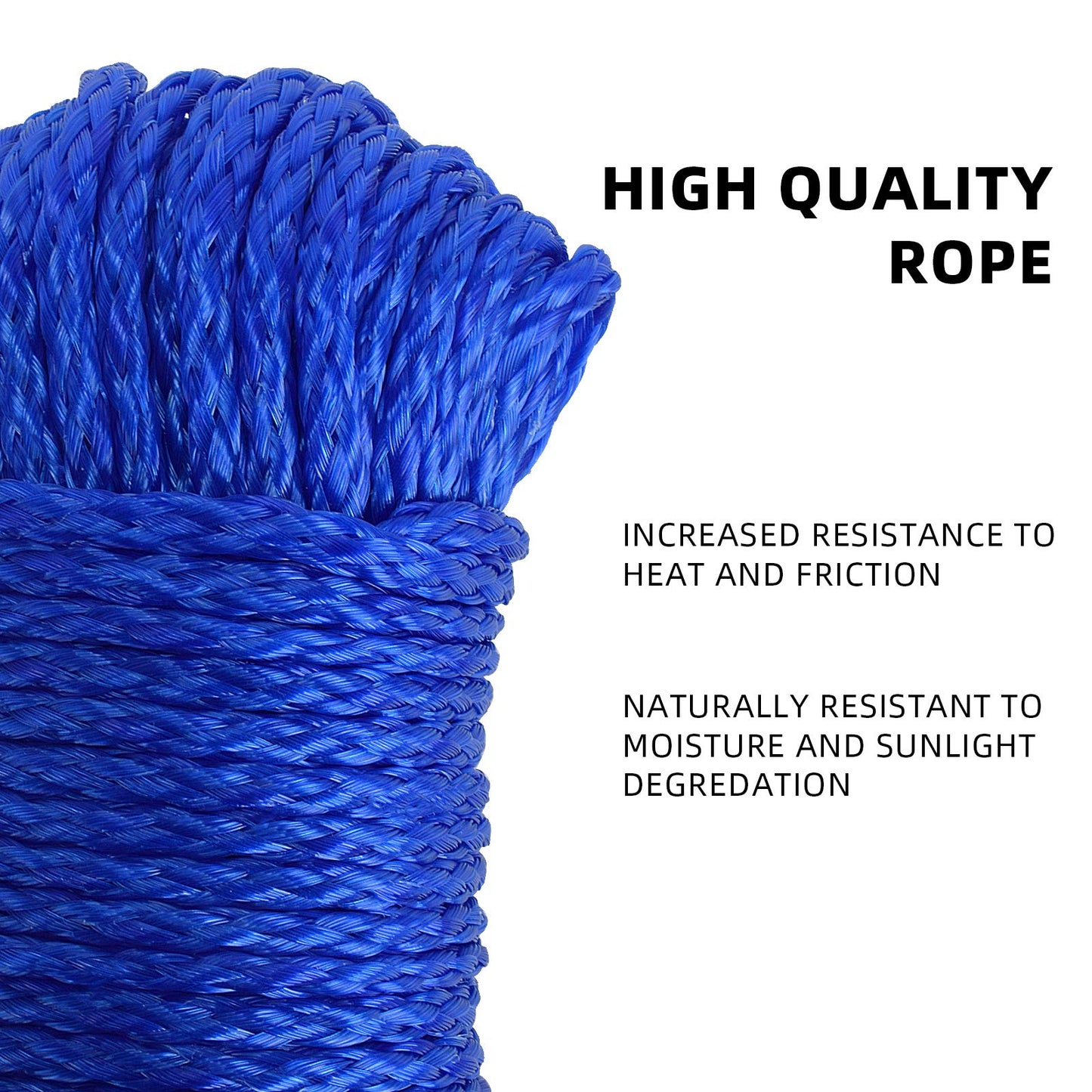 A1FISHER Poly Crab Line Floating for Crab Trap 1/4 in Dia x 100 FT, Polyethylene, Blue Twisted Crabbing Rope 1Pack