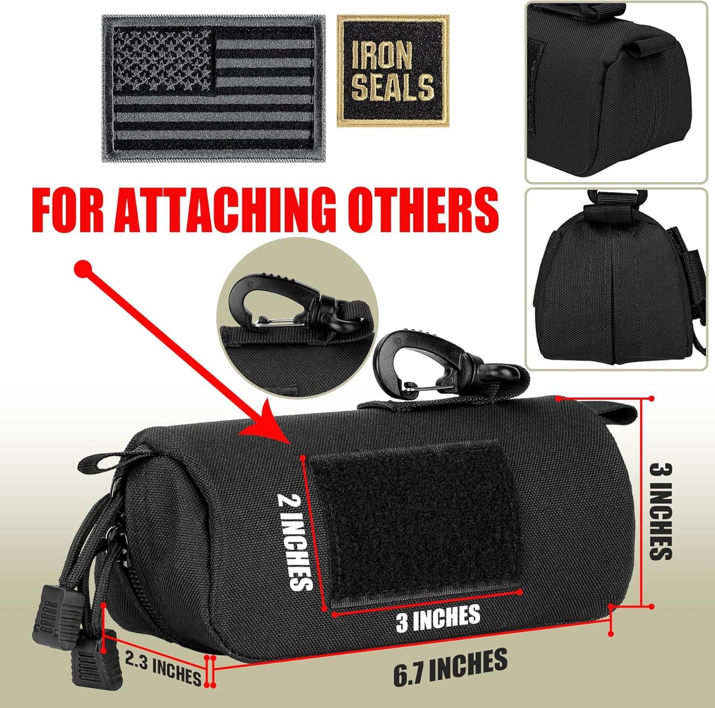 IronSeals Extra Large Tactical Molle Sunglasses Case Anti-Shock Semi-hard Clamshell Glasses Case, X-Large