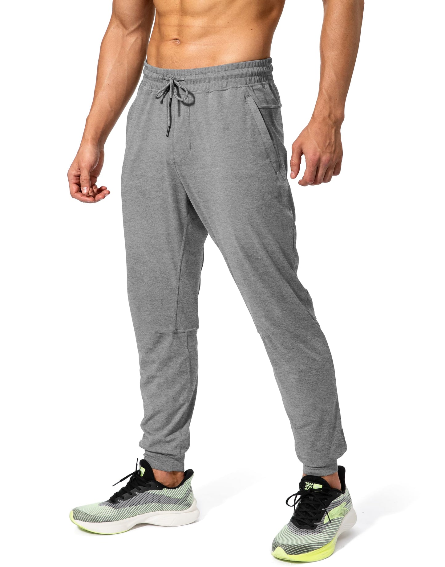 G Gradual Men's Sweatpants with Zipper Pockets Athletic Pants Traning Track Pants Joggers for Men Soccer, Running, Workout(Heathered Pitch Gray Light,S)