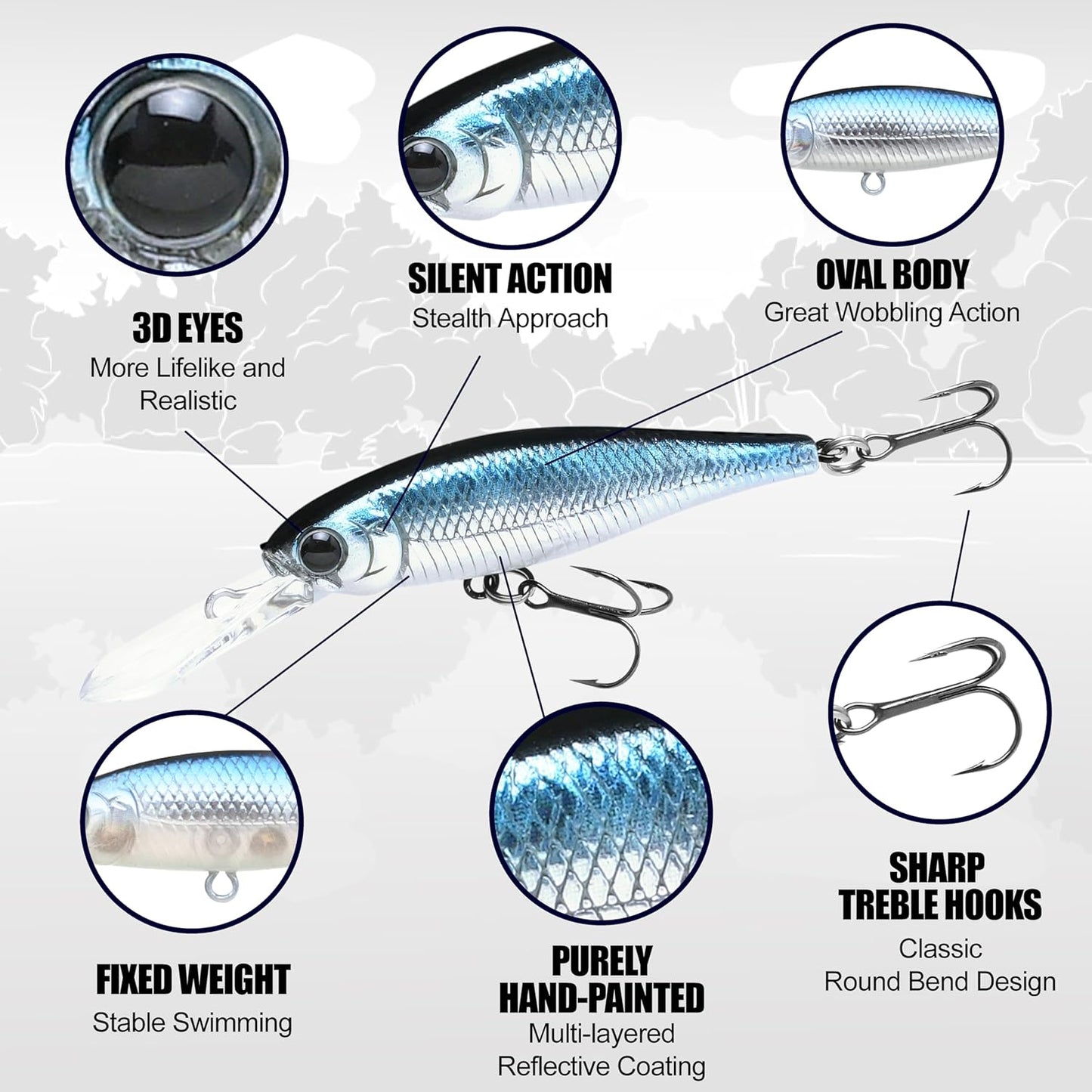 LUCKY CRAFT Pointer 48DD Fishing Lures for Freshwater, 2” Deep-Diving Suspending Jerkbait, Trout and Bass Lures, 3–4ft Depth, Precision Freshwater Fishing Gear and Accessories for Tackle Box