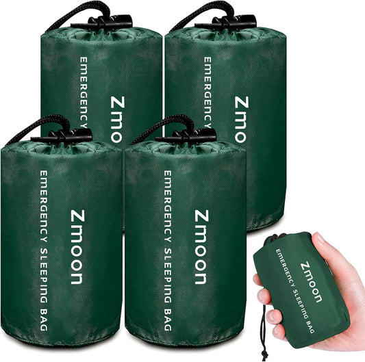 Zmoon Emergency Sleeping Bag Survival Bag, Portable Waterproof Thermal Bivy Sacks,Bivvy Bags,Camping Mylar Sleeping Bag Survival Gear Emergency Blankets Survival Shelter