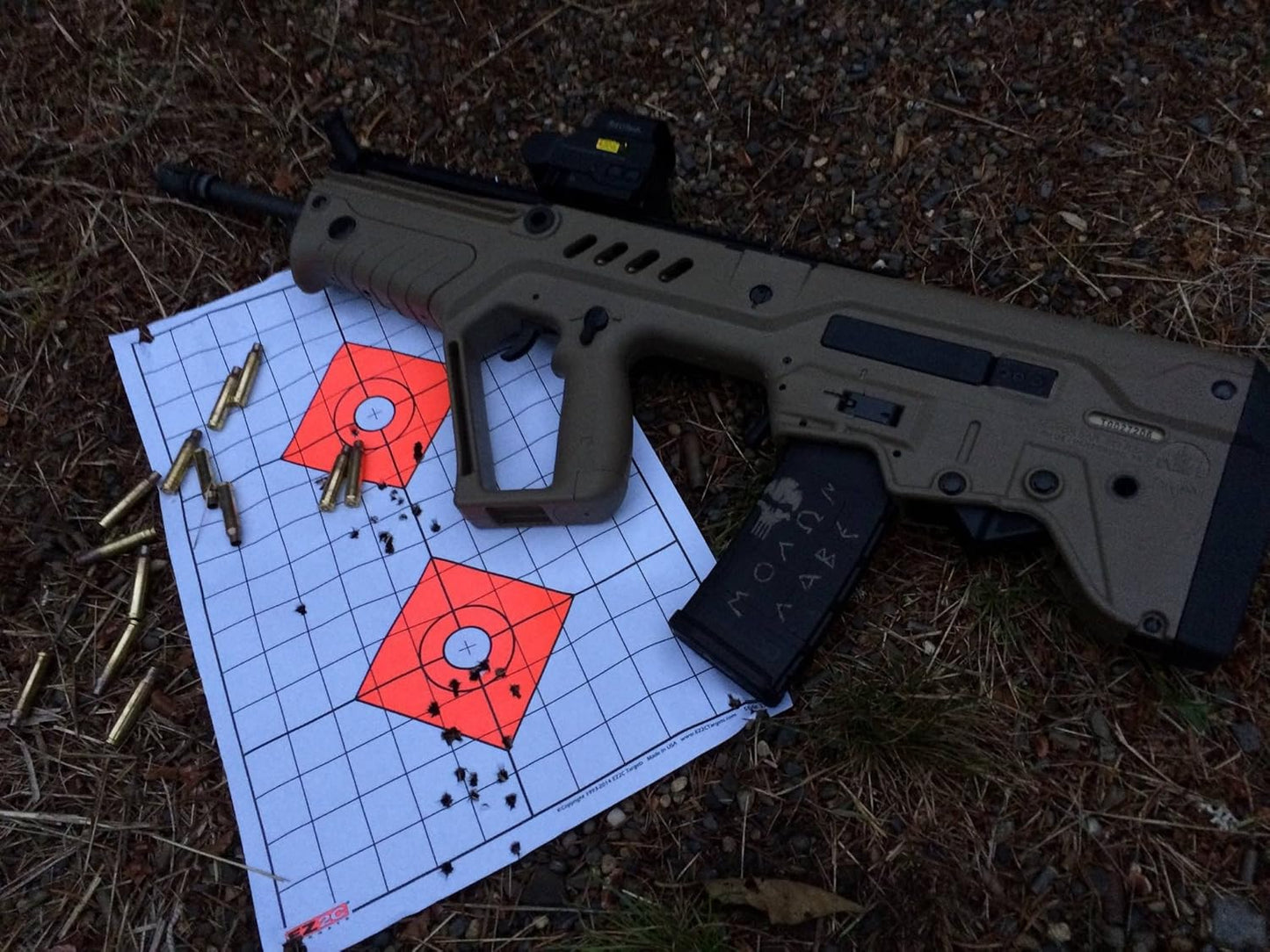 EZ2C USA Made Targets Style 13 High Visibility Rifle Sight in Paper Shooting Range Target with 1" Grids 11"x17" (25 Pack)