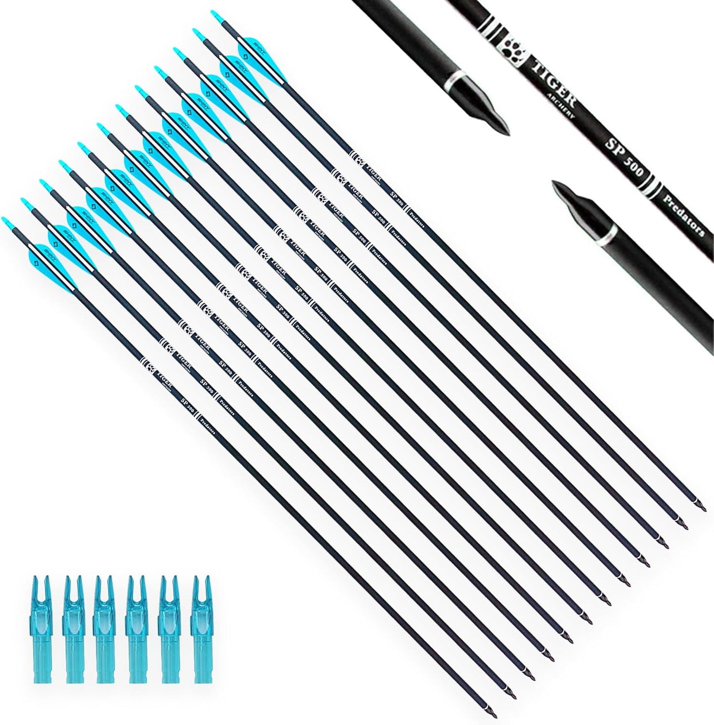 30Inch Carbon Arrow Practice Hunting Arrows with Removable Tips for Compound & Recurve Bow(Pack of 12)