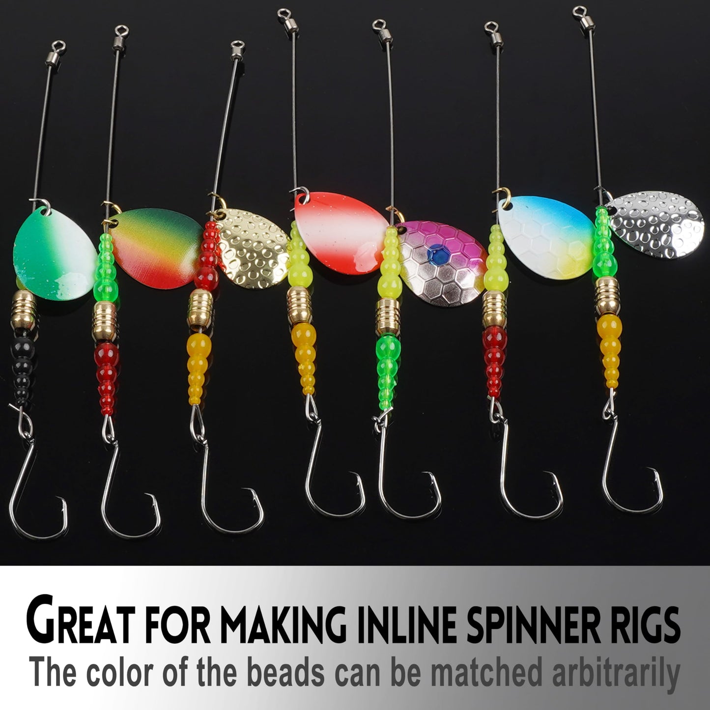 Fishing Lure Making Kit 165pcs DIY Spinner Bait Making Kit Includes Colorado Blades Hooks Stacked Fishing Beads for Fishing Rigs Walleye Rigs Trolling Rigs Crawler Harness Trout Bass Salmon
