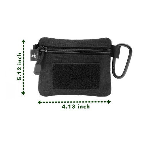 Little Fire Craft Tactical Compact Pouch Molle Attachment Lightweight Waist Pack Utility EDC Pouch 2 Pack (Black)