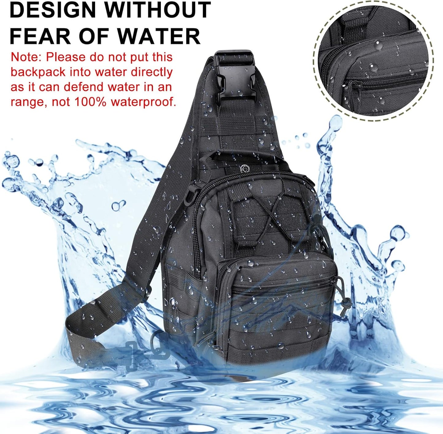 Tactical Waterproof Sling Backpack - Molle Crossbody Chest Bag for Outdoor EDC