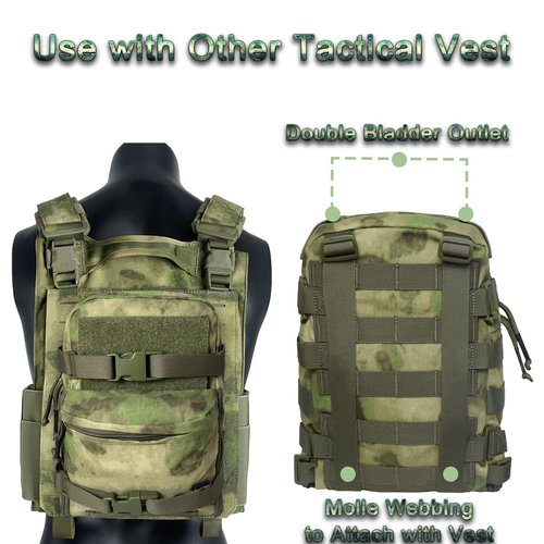 Molle Hydration Backpack for 2L Hydration Bladder, Lightweight Hydration Backpack Water Carrier for 2L Hydration Bladder Reservoir Pack for Hiking Biking Running Climbing (ATFG)