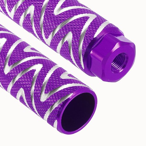 PATIKIL Aluminum Alloy S-Shape Bike Pegs Fit 3/8 inch Axles, 4 Pack Anti-Skid Lead Foot Bicycle Pegs Back Seat Stands for BMX Mountain Bike Cycling Rear Stunt Pegs, Purple