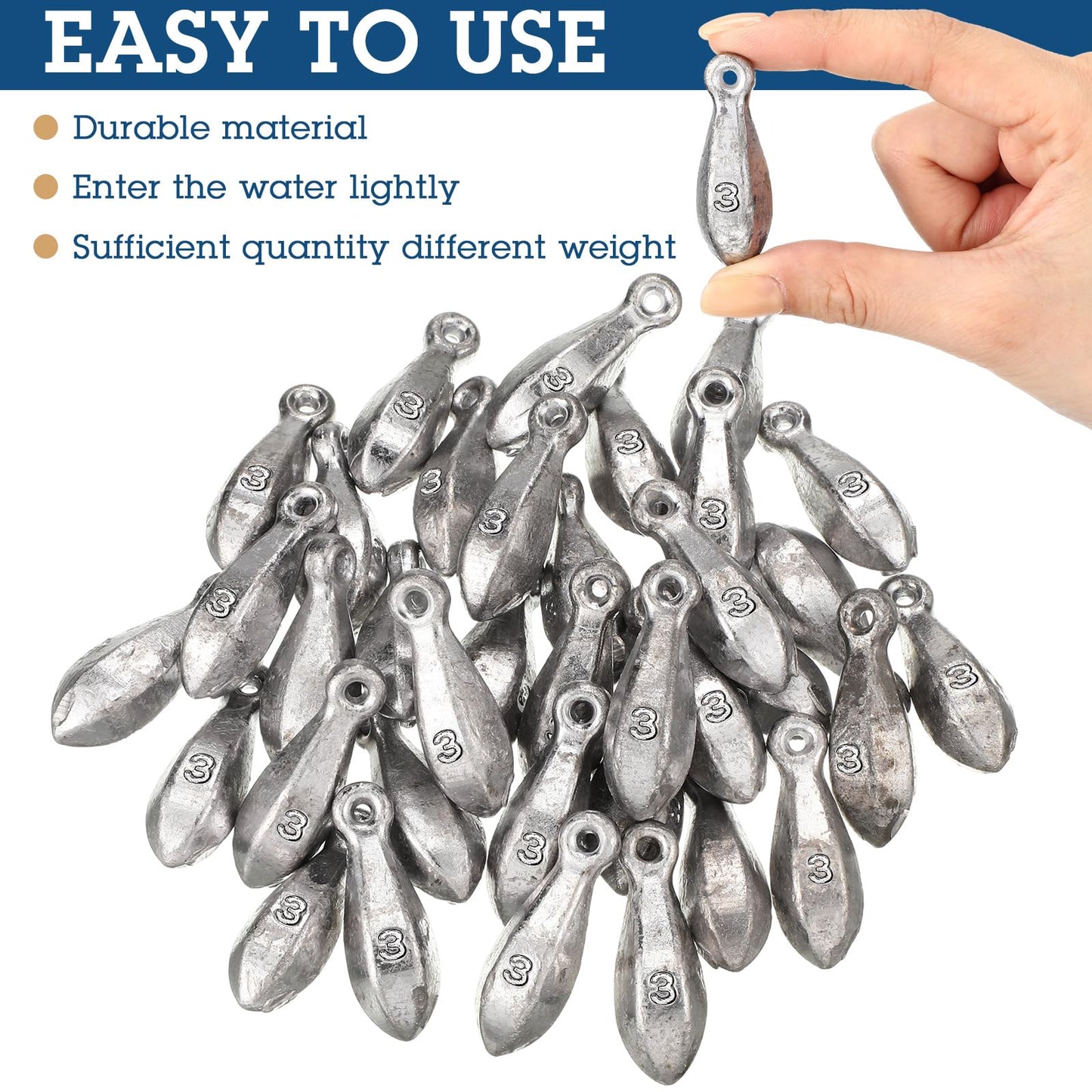 Glimin 36 Pcs Bank Sinkers Fishing Weights Sinkers Weights for Surf Ocean Saltwater Freshwater Surf Bass Catfishing Fishing Casting Gear Tackle(3 oz)