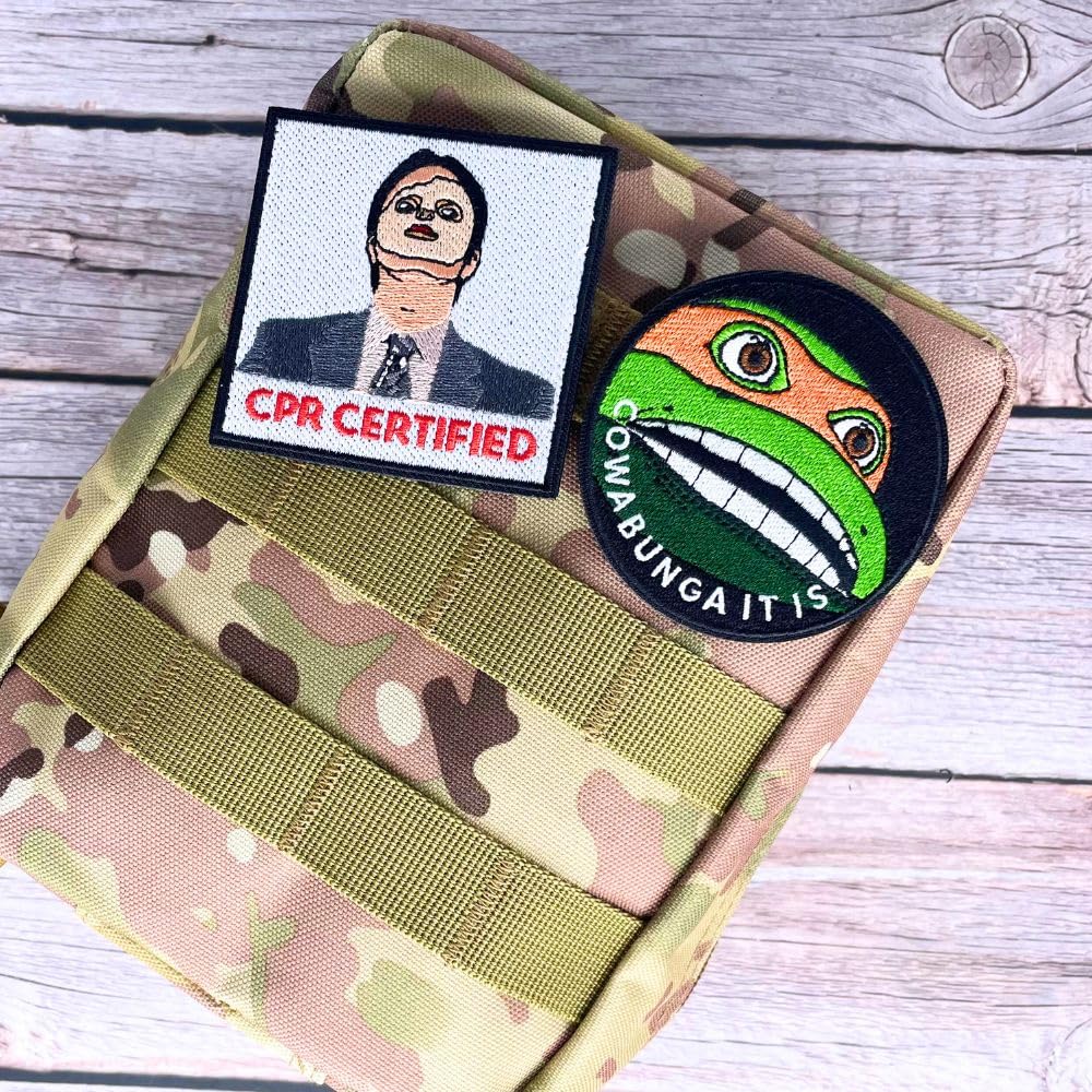 9PC Funny Tactical Patches | Hook and Loop Military Morale Patch Fun Cool Bundle Set Embroidery for Airsoft Moral FAFO CPR Certified PEW PEW Novelty on Hat Backpack Vest Cap Bag Helmet