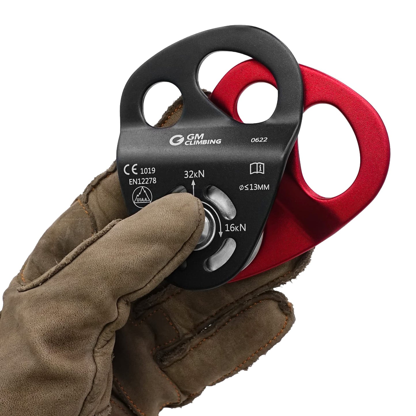 GM CLIMBING 32kN Double Tie-in Hitch Pulley Self-lubricating Bushing CE UIAA Certified Hitch Tender Advance Prusiks for Arborist Tree Climbing Positioning Lanyards Pack of 2