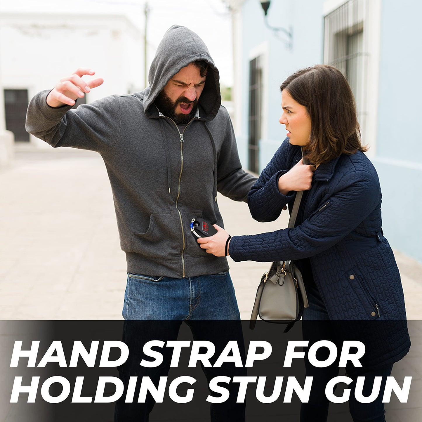 FIGHTSENSE Havey Duty Flashlight stun Gun for Women self Defense, Anti Grab (Black)