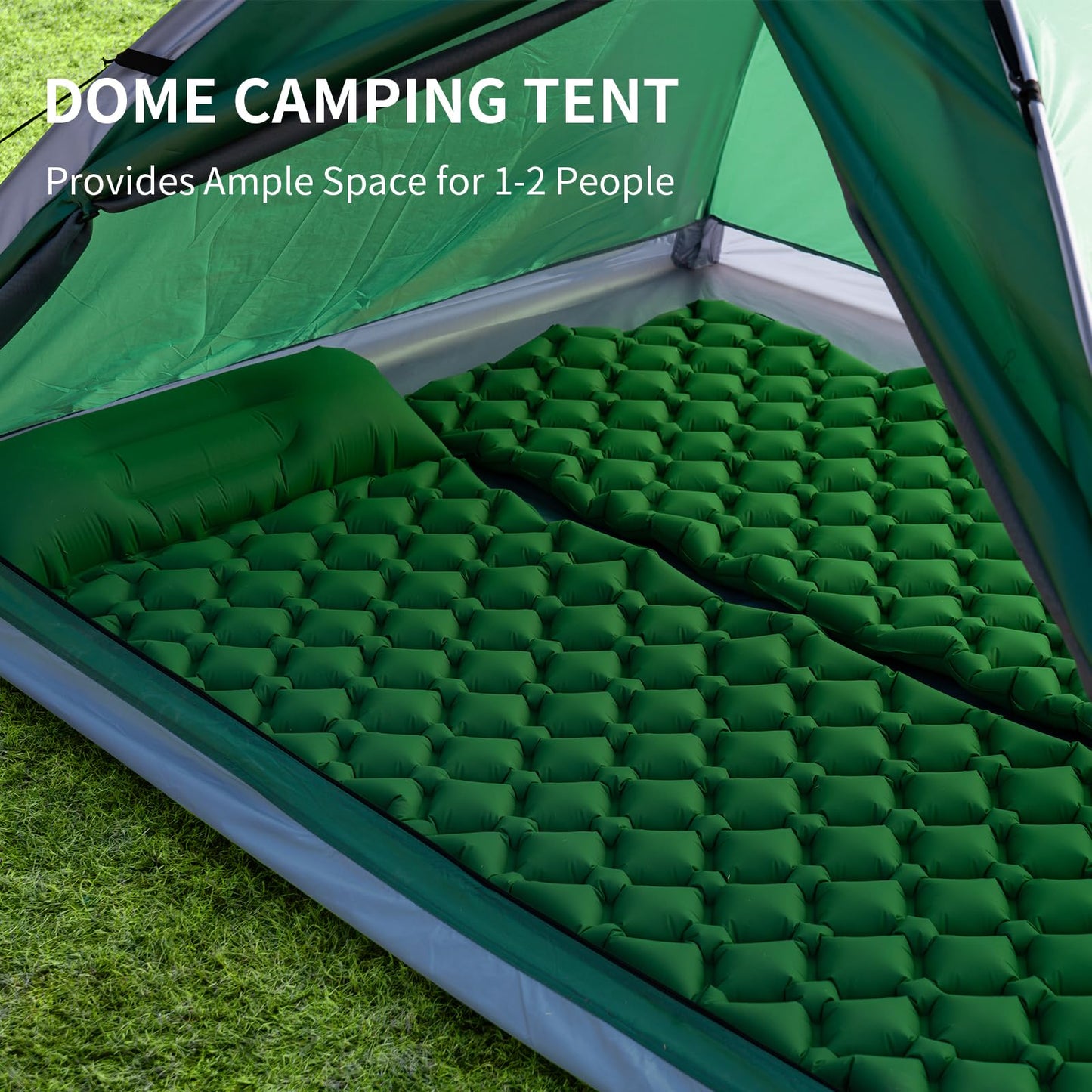 JELUCAMP 1/2 Person Dome Tents for Camping, Lightweight Portable Single Backpacking Tent, Small Easy Setup Outdoor Waterproof Camping Hiking Tent for Adults, 2 Person Tent, Dark Green