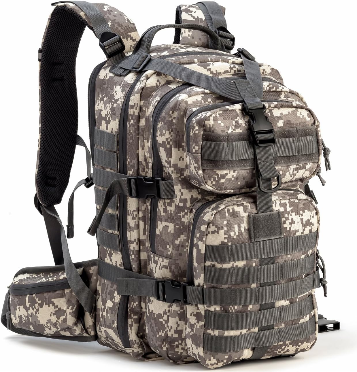 Gelindo 35L Tactical Hunting Backpacks - Military Molle Backpack Survival Bag - Small Tactical Backpack with Molle System for Men, Camouflage