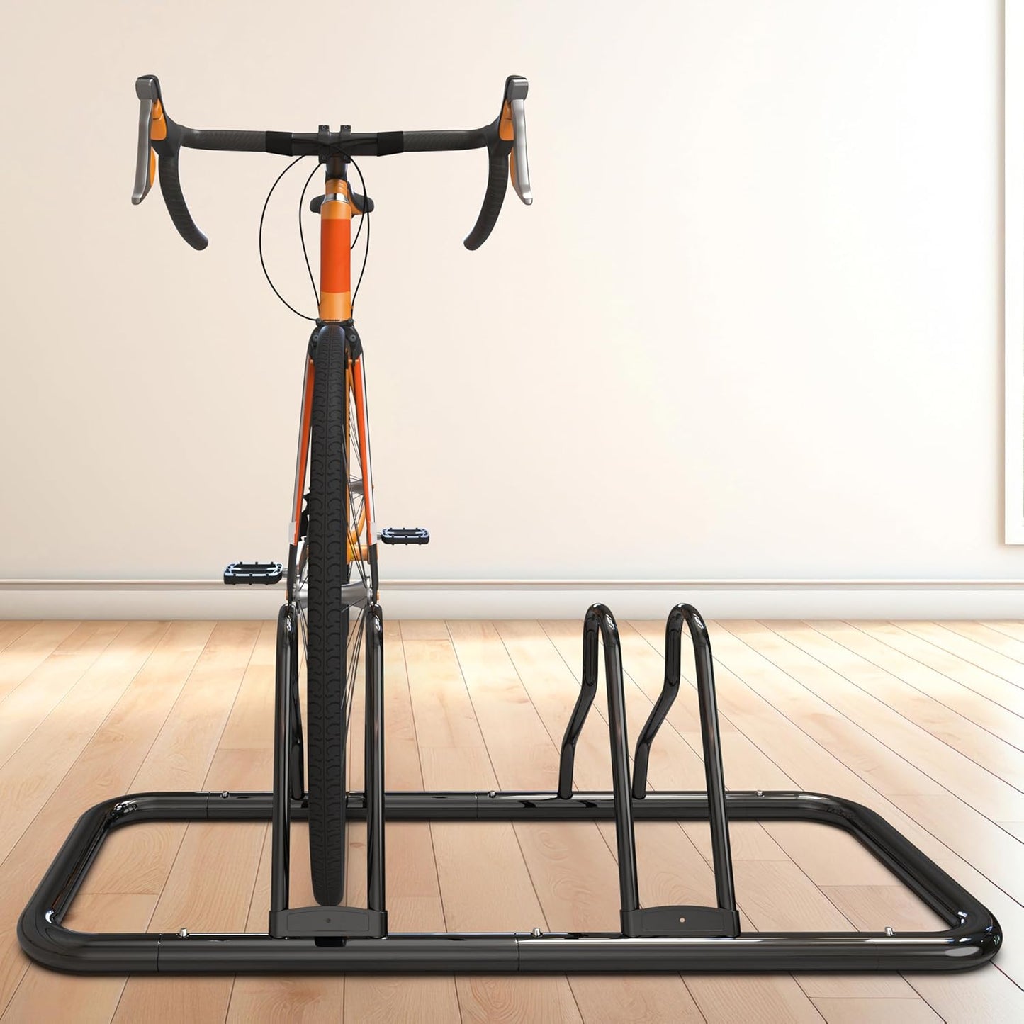 Simple Houseware 5 Bike Bicycle Floor Parking Adjustable Storage Stand, Silver