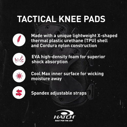 HATCH XTAK Tactical Military Elbow Pads, Black, One Size Fits Most